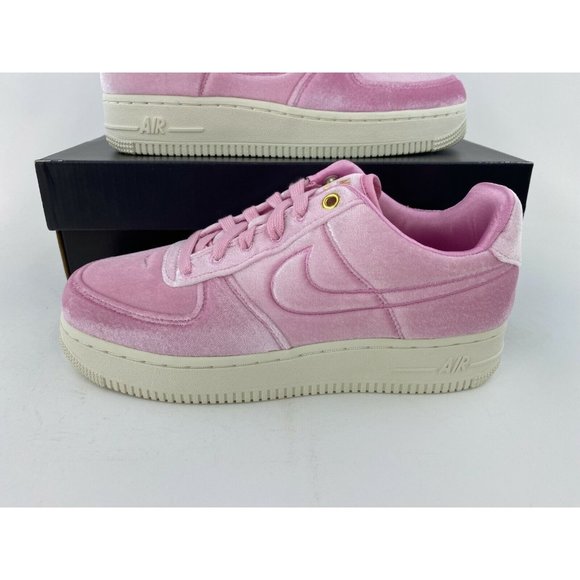 Nike Air Force 1 Low 07 Premium Pink Velour Women's Size 6 Sneakers - Picture 4 of 13